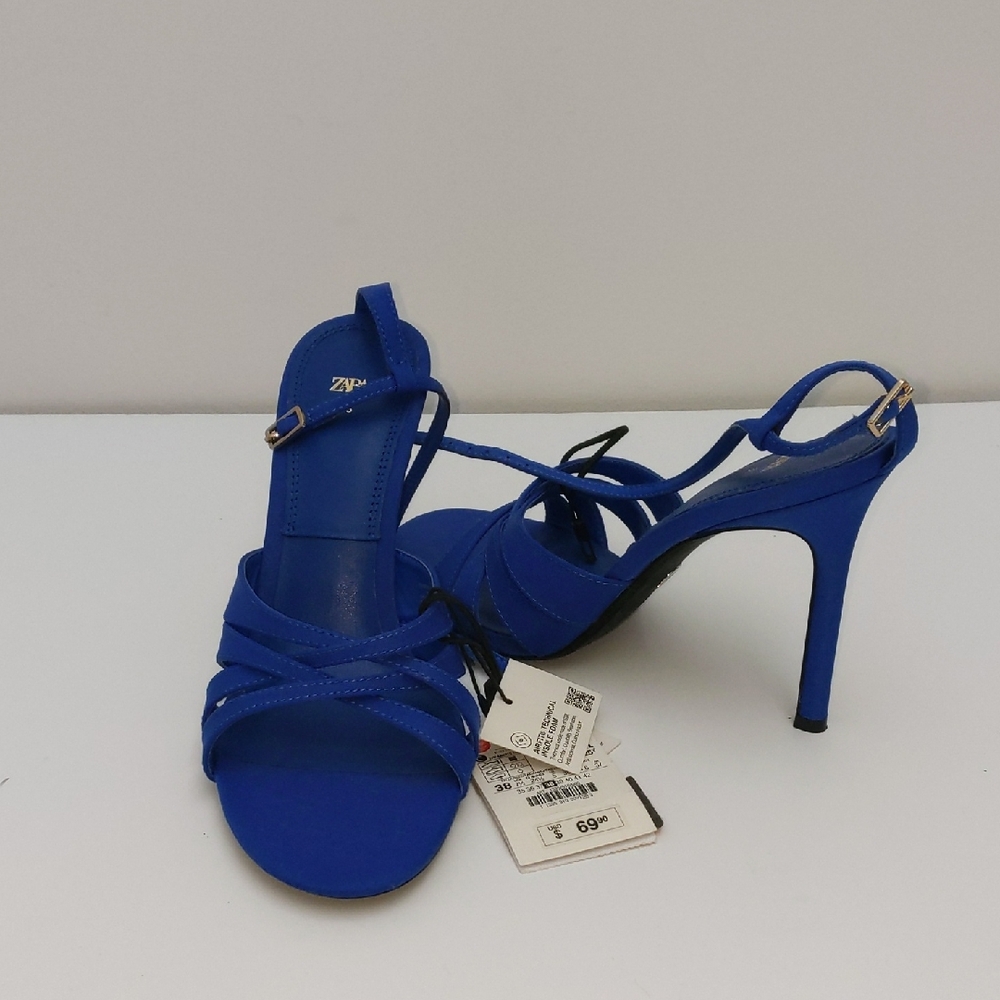 Blue Women's Strappy High Heel Sandals